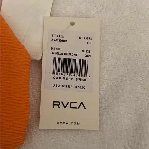 RVCA Orange Bikini Top - Picture 2 of 6